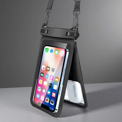 Double Compartment Phone Waterproof Bag – Durable PVC Protective Case for Beach & Swimming Black