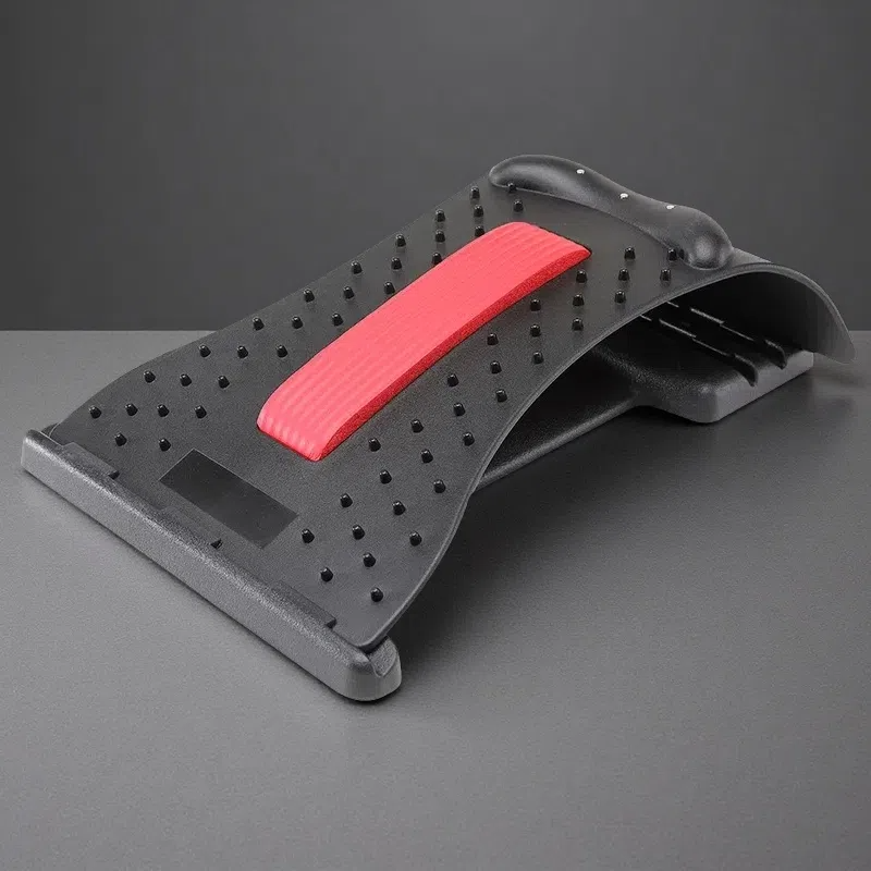 Curved Finger Pressure Cervical Spine Stretcher – Shiatsu Neck & Back Massager Black red