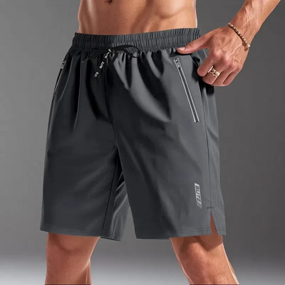 Men's Quick-Dry Luminous Casual Shorts – Loose Fit Micro Elastic Design Dark Gray