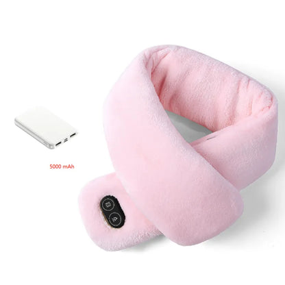 USB Heated Scarf with Power Bank – Vibration Massage & Smart Temperature Control