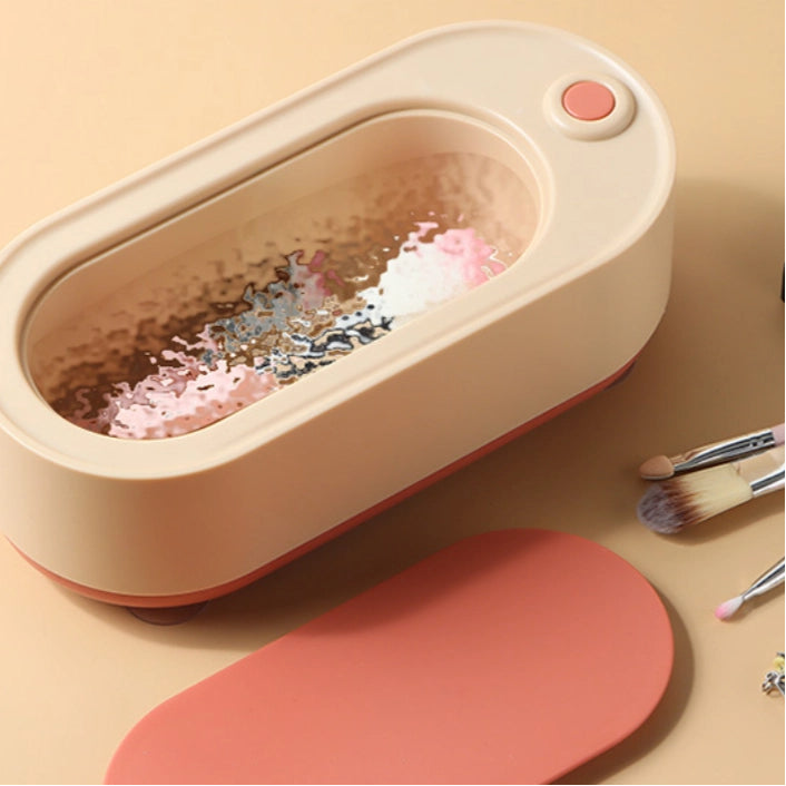 Household Ultrasonic Cleaning Machine – One-Click Jewelry & Eyewear Cleaner Pink Charging USB