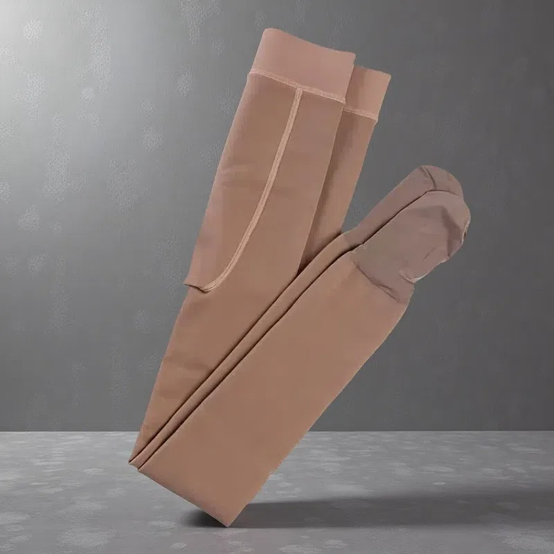 Women's Autumn & Winter Nude Feel Fleece-Lined Leggings – Invisible Shaping Thermal Pantyhose Coffee