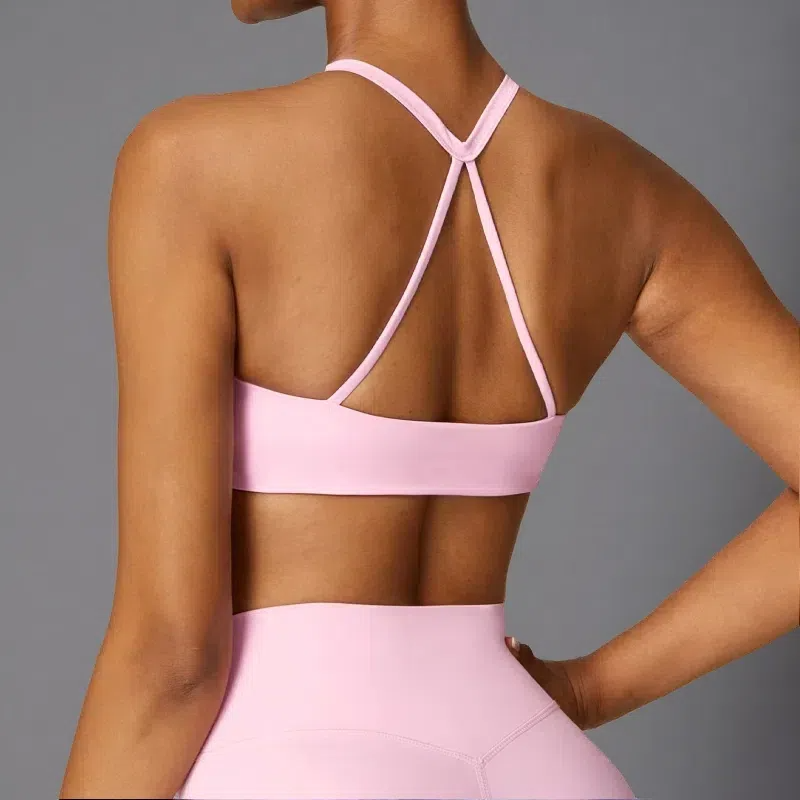 Women's Brushed Back Yoga Bra – Moisture-Wicking Pullover Activewear