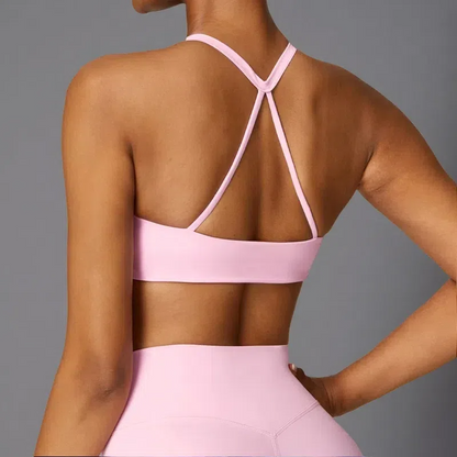 Women's Brushed Back Yoga Bra – Moisture-Wicking Pullover Activewear