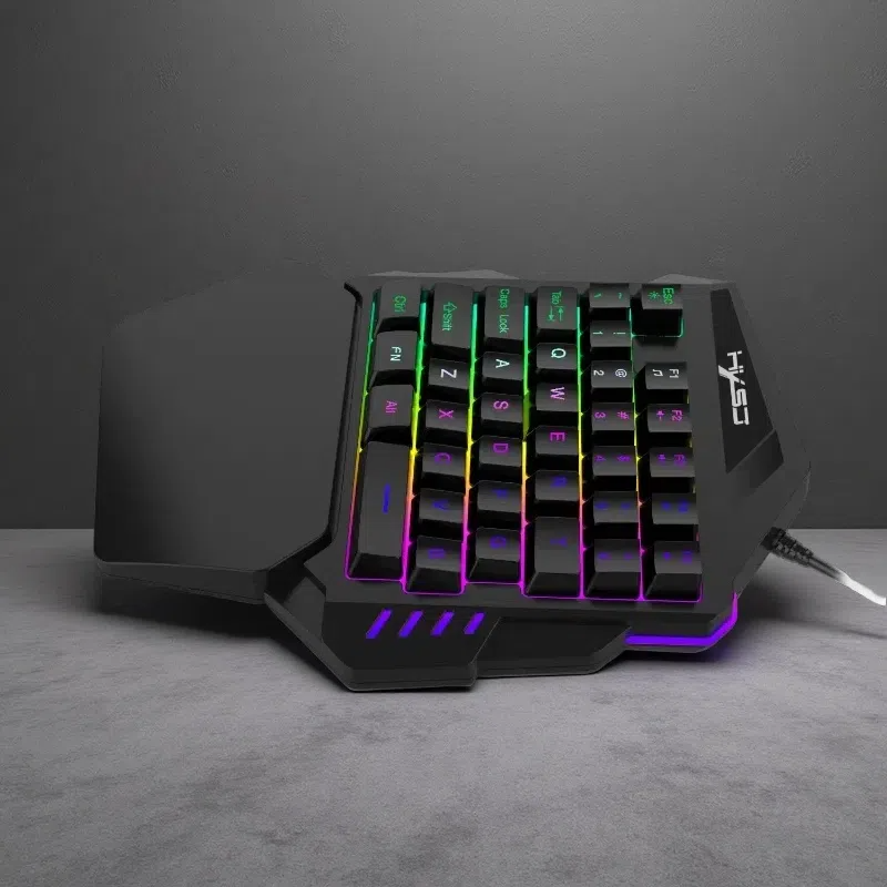 One-Handed Backlit Gaming Keyboard – 35 Keys, Ergonomic Hand Rest, Waterproof Design