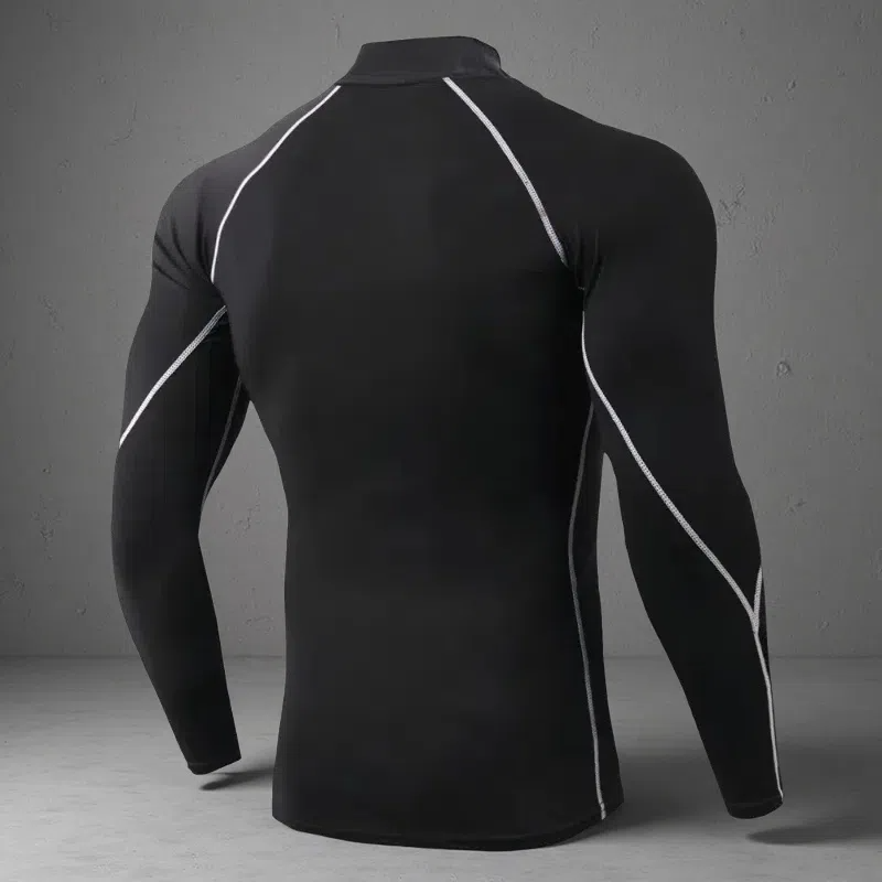 Men’s Turtleneck Quick-Dry Workout Long Sleeve – Slim Fit Pullover for All Seasons