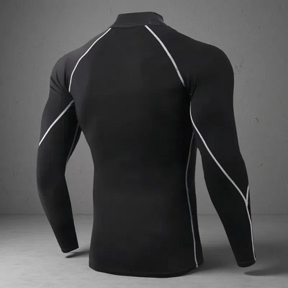Men’s Turtleneck Quick-Dry Workout Long Sleeve – Slim Fit Pullover for All Seasons