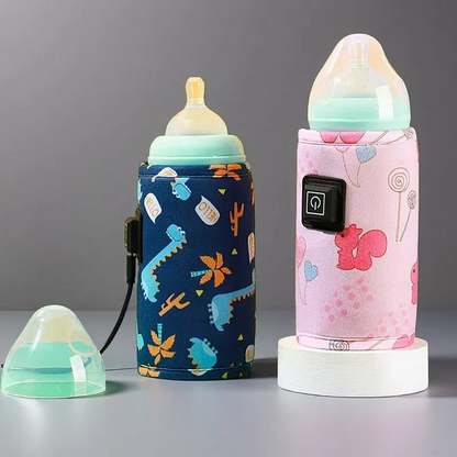 Portable Baby Bottle Warmer Bag – USB Thermostatic Heating with Cartoon Design