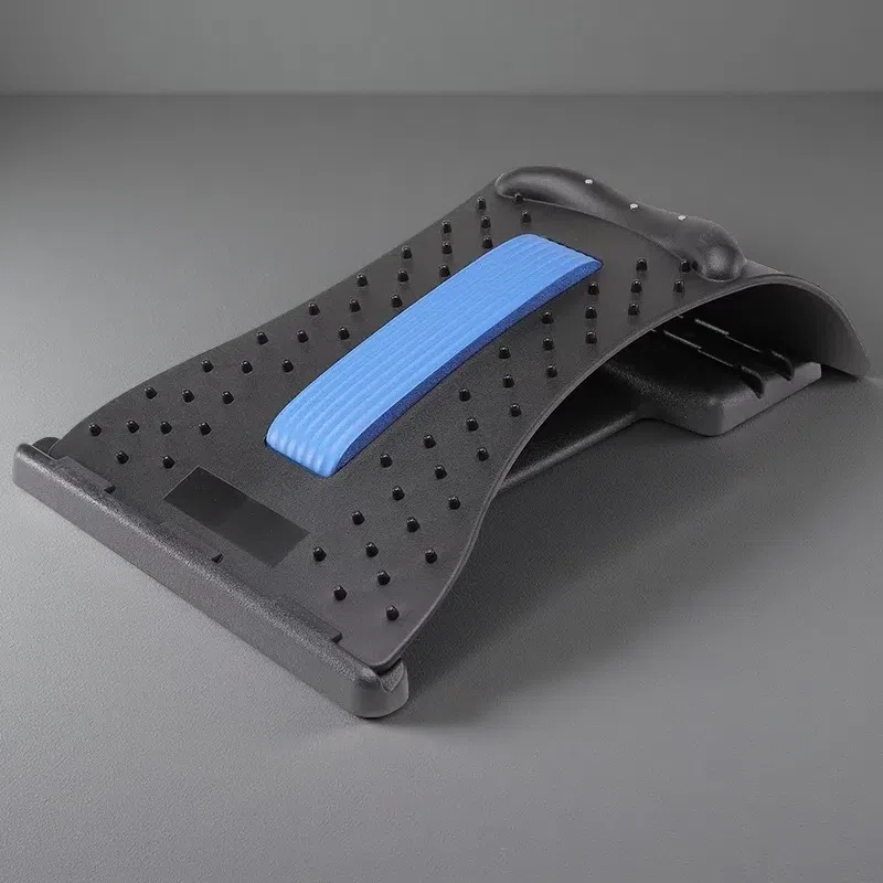 Curved Finger Pressure Cervical Spine Stretcher – Shiatsu Neck & Back Massager Black blue