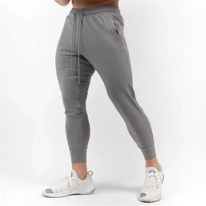 Men’s Slim-fit Muscle Cropped Leg Pants – Cotton Workout Trousers