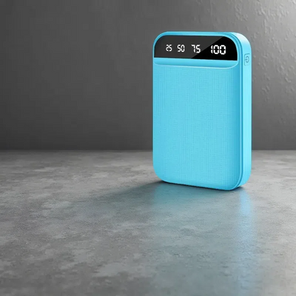Large Capacity Mini Power Bank – Compact Multi-Port Charger for On-the-Go Power Blue 6000 mAh