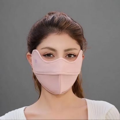 5D Windproof Cycling Face Mask with Cartilage Support – Eye Protection & Lipstick-Safe Design Pink Free Size