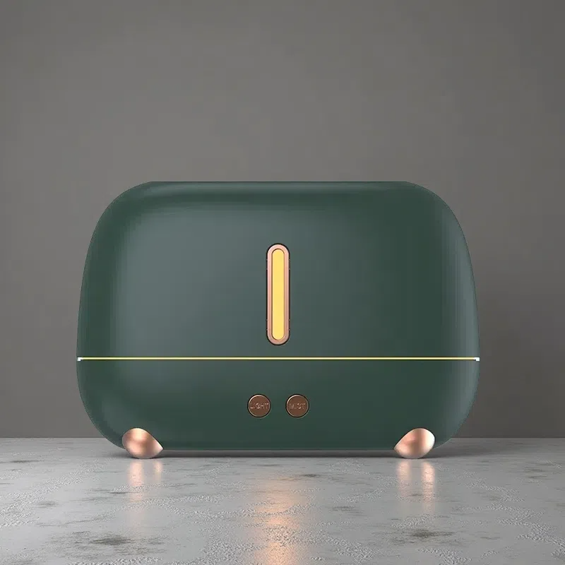 Upgraded Flame Humidifier – USB Essential Oil Diffuser with Fireplace Effect & Timer Green USB