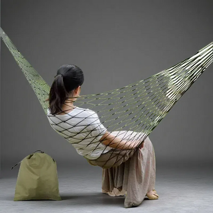Rope Mesh Hammock – Indoor & Outdoor Nylon Swing for Camping and Leisure Green 240X80cm