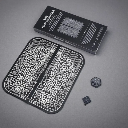 EMS Foot Pad with Pulse Microcurrent Therapy – Rechargeable Foot Massager Black