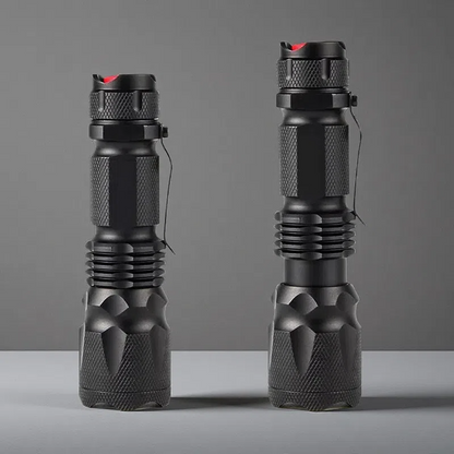 LED Mini Telescopic Zoom Rechargeable Strong Light Flashlight – Aluminum Alloy