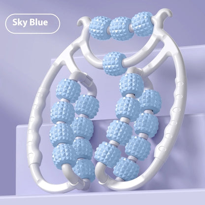 Ring Roller Small Leg Massage Machine – Double-Row Fitness & Body Shaping Massager 20 Wheels Contrasting Blue