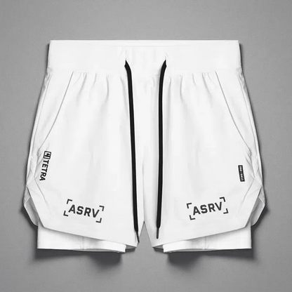 Outdoor Running Fitness Anti-exposure Double Layer Quick-drying Basketball Shorts for Men White
