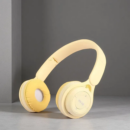 Wireless Foldable Headphones with Extra Bass – Long Battery Life & Voice Control Yellow