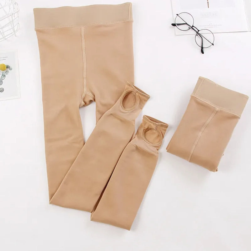 Women's Autumn & Winter Nude Feel Fleece-Lined Leggings – Invisible Shaping Thermal Pantyhose