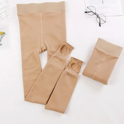 Women's Autumn & Winter Nude Feel Fleece-Lined Leggings – Invisible Shaping Thermal Pantyhose