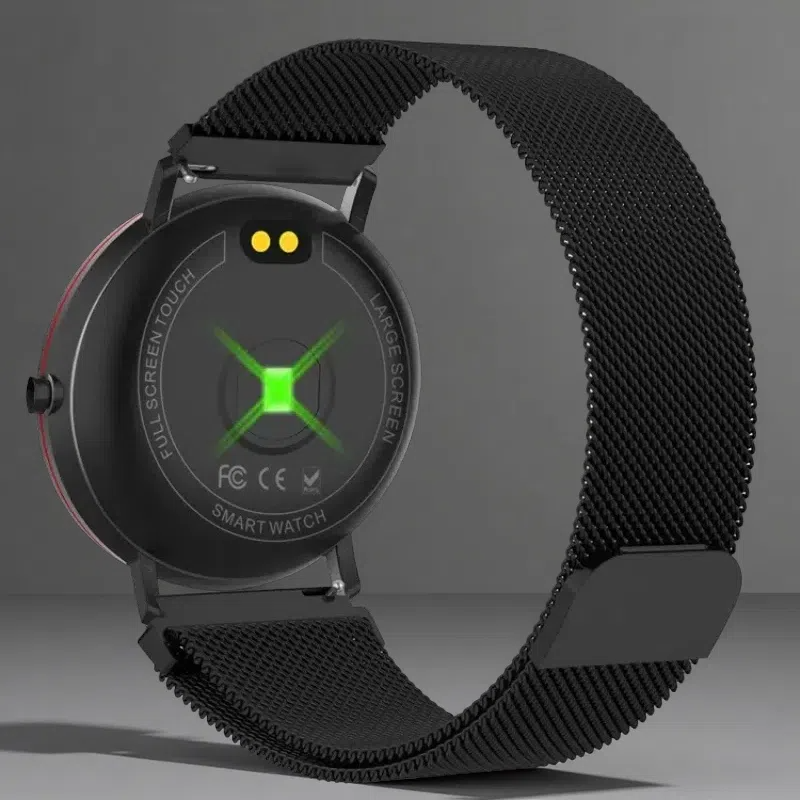 Full Touch Smart Bracelet – Fitness & Health Tracker with Stainless Steel Strap