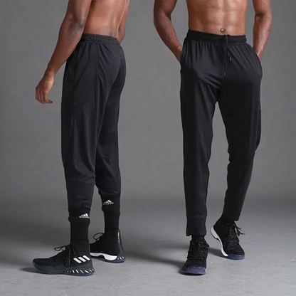 Loose Men’s Sports Pants – Basketball Training Quick-Dry Mid-Waist Trousers