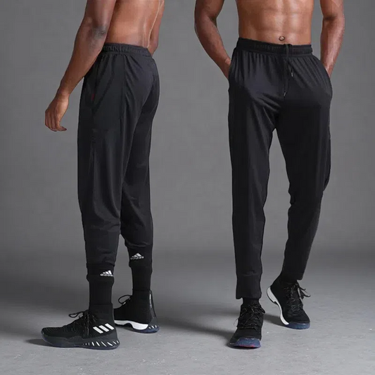 Loose Men’s Sports Pants – Basketball Training Quick-Dry Mid-Waist Trousers