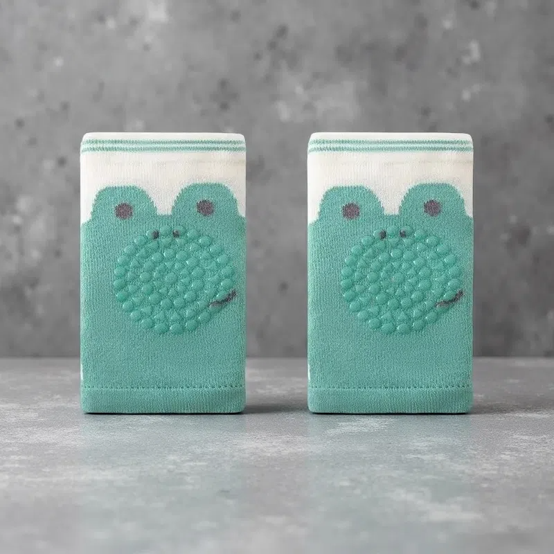 Baby Kneecap Protective Gear – Cute Cartoon Mesh Non-slip Fall Protection for Toddlers Frog Free Size