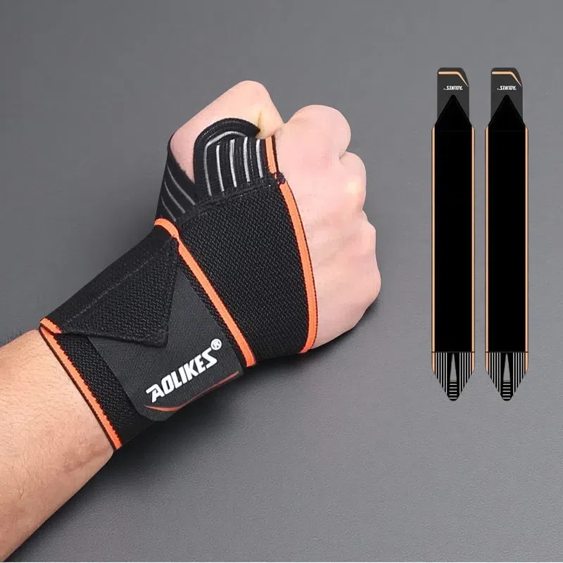 Sports Wrist Guard – Adjustable Palm Support Wristband for Training & Weightlifting Orange Adjustable