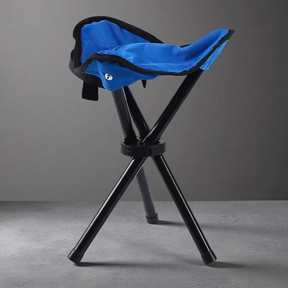 Camping Folding Chair – Heavy-Duty Tripod Stool with Waterproof Oxford Cloth Seat Blue