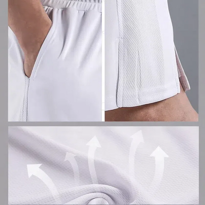 Breathable Quick-Dry Casual Sports Mesh Fabric Shorts – Lightweight Loose Fit with Micro Elasticity