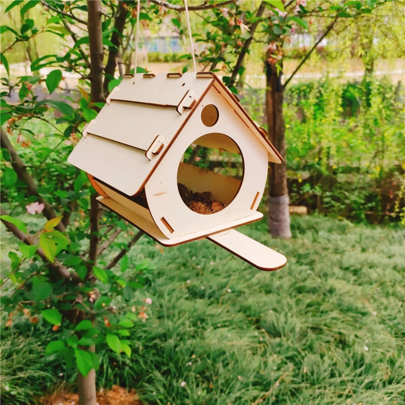 Hanging Wooden Bird Feeder DIY Assembly – Eco-Friendly European Plywood