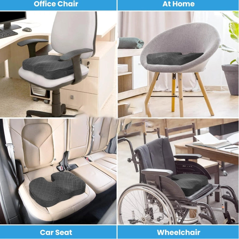 Gel Memory Foam Hip Cushion – Ergonomic Seat Pad for Pressure Relief & Posture Support