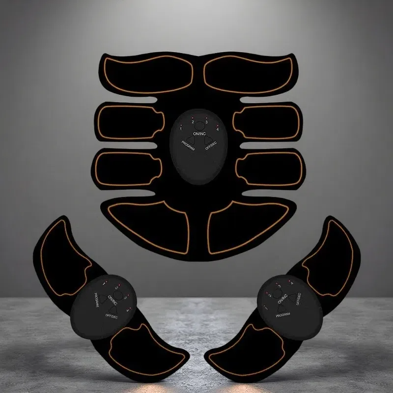 Fitness Abdominal Patch – Portable EMS Muscle Training & Massage Device Orange 3piece set Charge