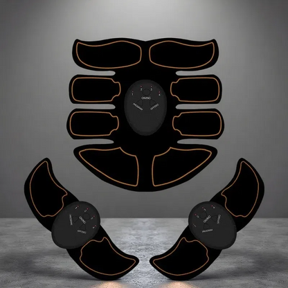 Fitness Abdominal Patch – Portable EMS Muscle Training & Massage Device Orange 3piece set Charge