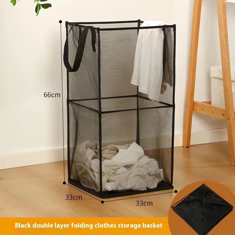 Foldable Square Grid Laundry Basket – Multifunctional Storage with Modern Design