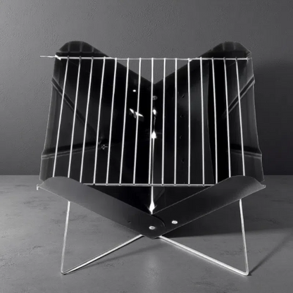 Portable Folding Stainless Steel BBQ Grill – Compact, Lightweight Charcoal Grill for Camping & Picnics