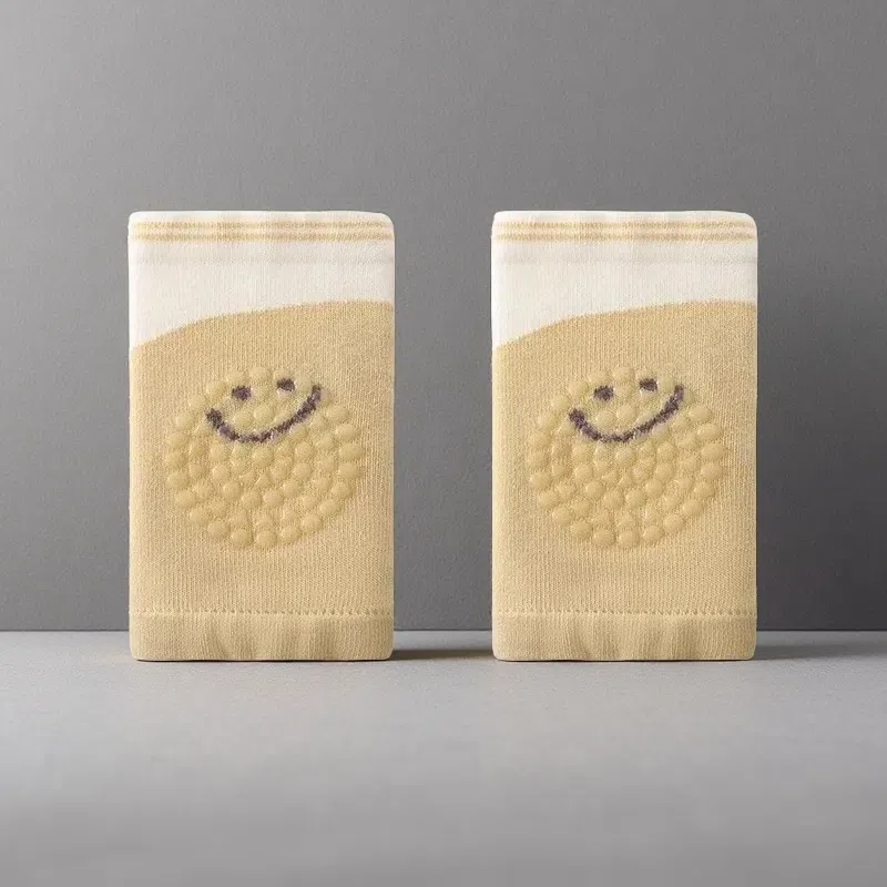 Baby Kneecap Protective Gear – Cute Cartoon Mesh Non-slip Fall Protection for Toddlers Smiling Face Free Size