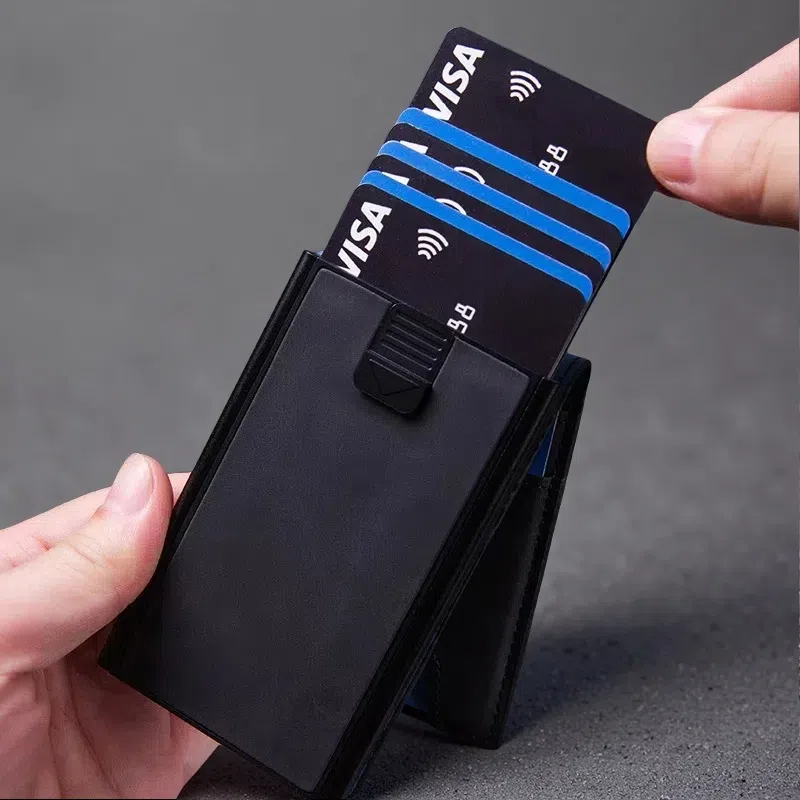 RFID Anti-Theft Card Holder – Slim Aluminum Alloy Wallet for Men & Women