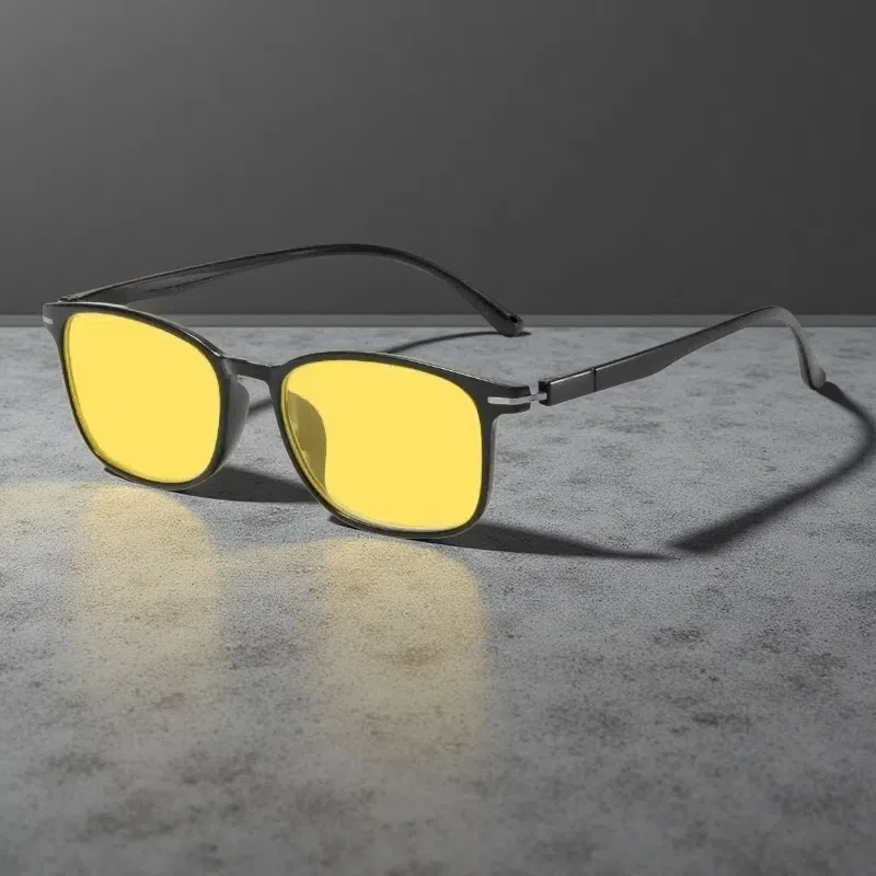 Ultralight TR90 Night Vision Glasses – Anti-Blue Light Eyewear for Men & Women Black Frame Night Vision Lens