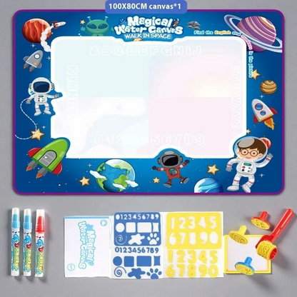 Cloth Toy Clear Water Painting Drawing Board – Magic Color Graffiti Blanket Water Picture Book 100X80CM Interstellar Space