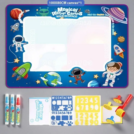 Cloth Toy Clear Water Painting Drawing Board – Magic Color Graffiti Blanket Water Picture Book 100X80CM Interstellar Space