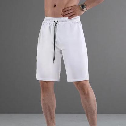Breathable Quick-Dry Casual Sports Mesh Fabric Shorts – Lightweight Loose Fit with Micro Elasticity White