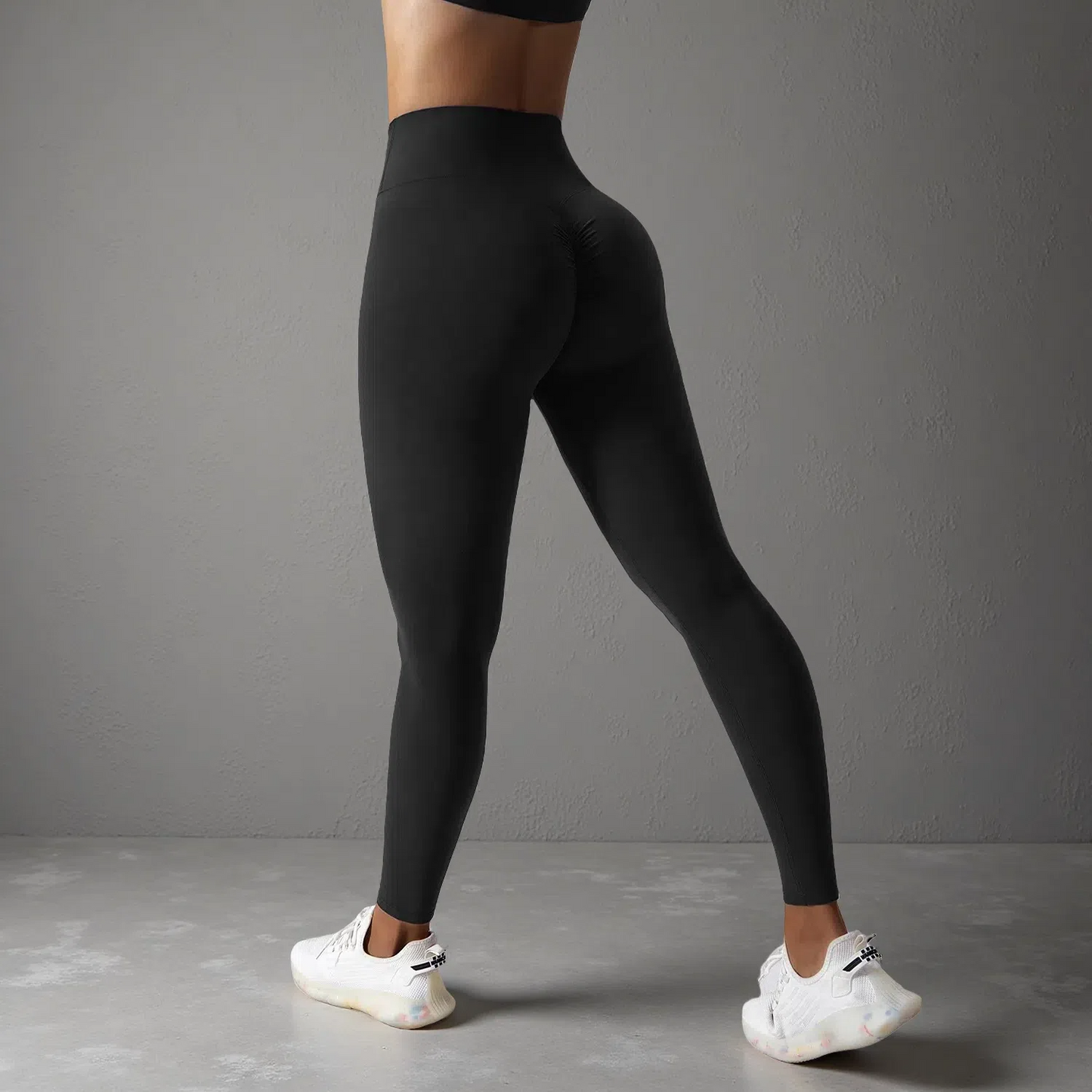 Women's Drawstring High Waist Yoga Pants – Nude Feel, Belly-Supporting Seamless Leggings Advanced Black