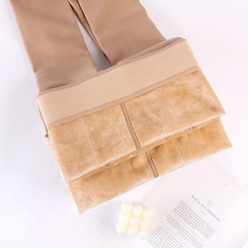 Women's Autumn & Winter Nude Feel Fleece-Lined Leggings – Invisible Shaping Thermal Pantyhose