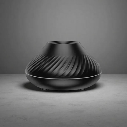 Newest RGB Flame Aroma Diffuser – 130ml 3D Colorful Volcano Humidifier Black