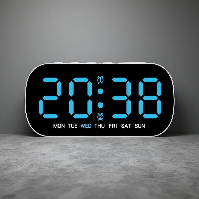 LED Digital Alarm Clock – Slim, Colorful & Easy-to-Use Electronic Clock Blue