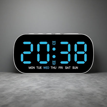 LED Digital Alarm Clock – Slim, Colorful & Easy-to-Use Electronic Clock Blue