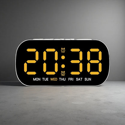 LED Digital Alarm Clock – Slim, Colorful & Easy-to-Use Electronic Clock Yellow